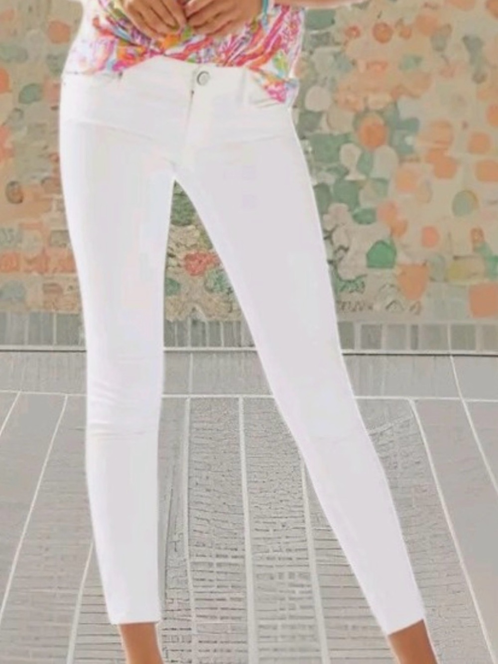 LILLY PULITZER $158 Skinny Womens Resort White Jeans Pants 
Size 14. NWT